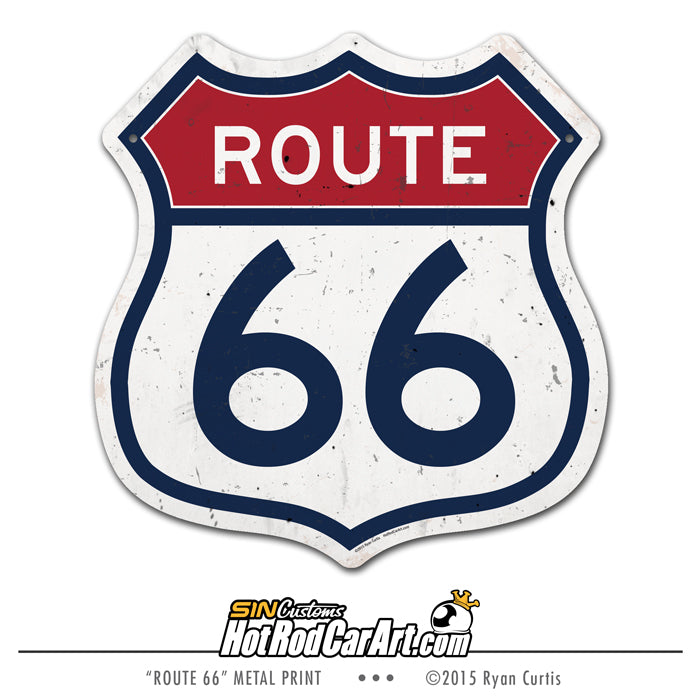 Route 66 - Metal Street Sign