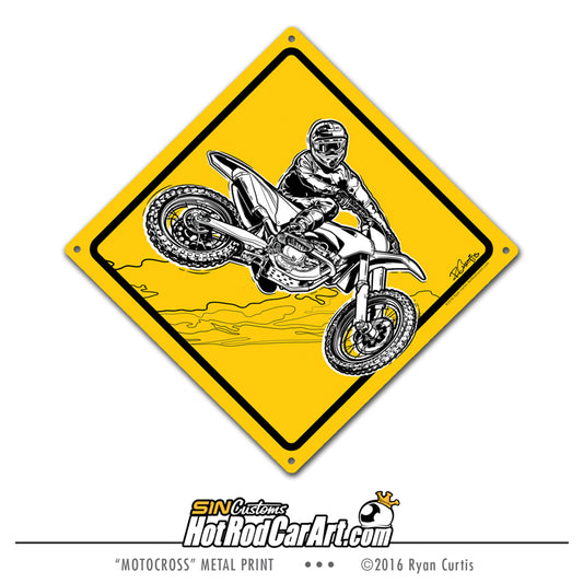 Motocross - Metal Street Sign