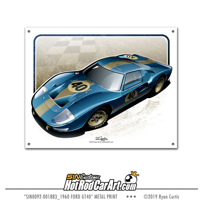 1960 Ford GT40 - Metal Sign Print