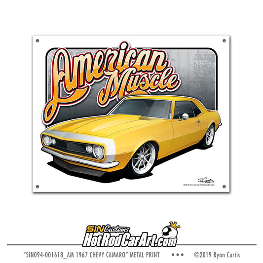 American Muscle 1967 Camaro - Metal Sign Print