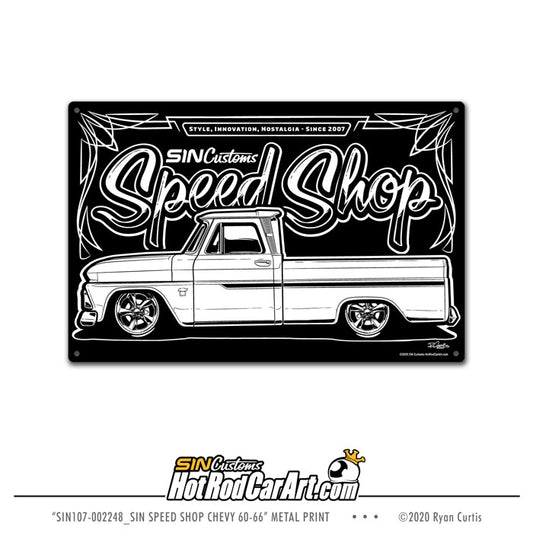 Speed Shop Chevy 60-66 - Metal Sign Print
