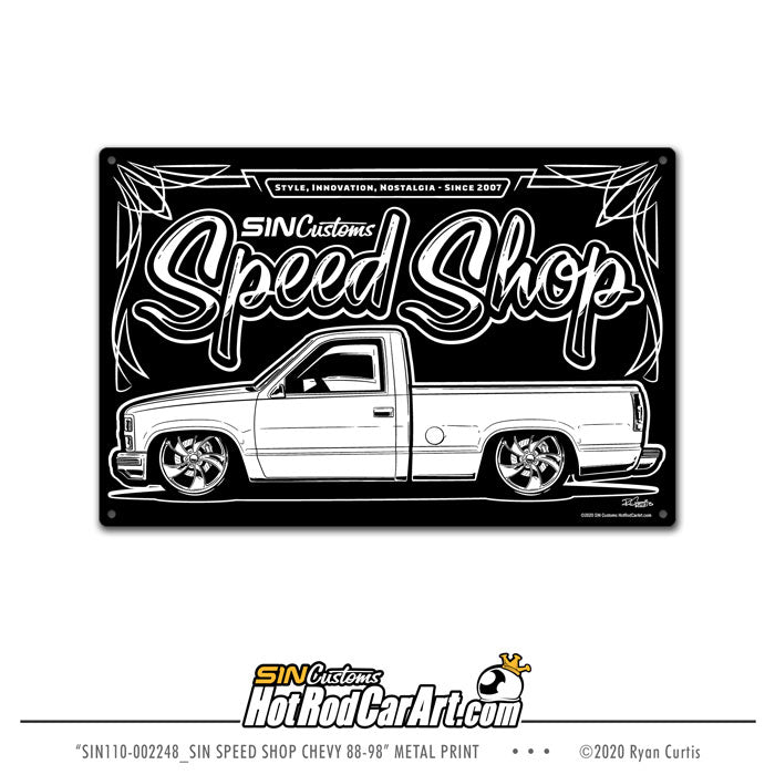 Speed Shop Chevy 88-98 - Metal Sign Print