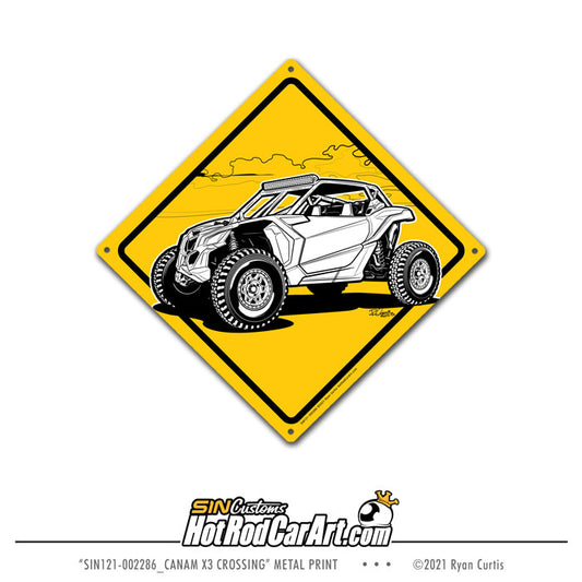 Canam X3 Crossing - Metal Street Sign