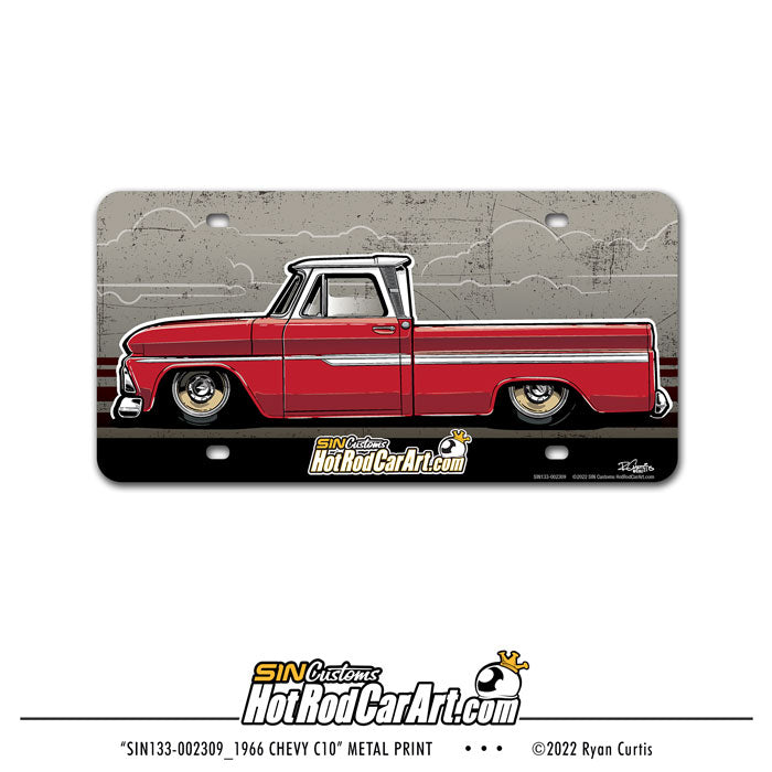 1966 Chevy C10 Truck - License Plate Print