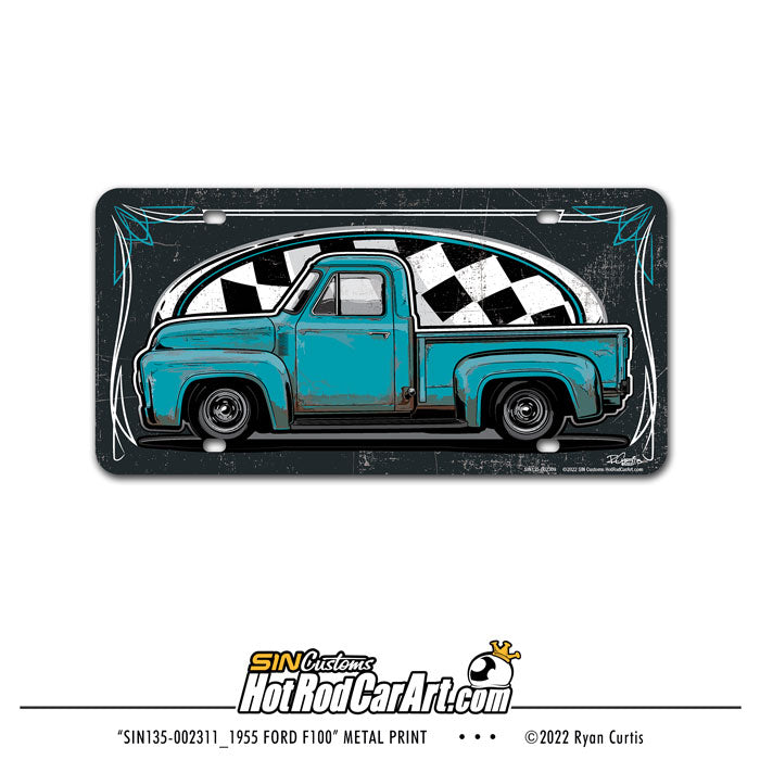 1955 Ford F100 Truck - License Plate Print